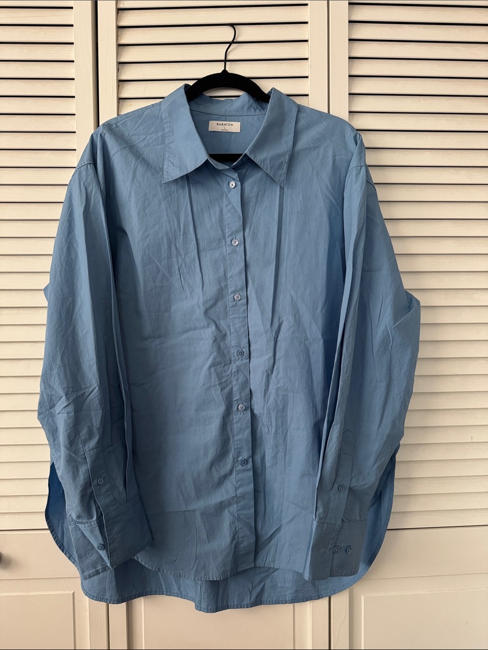 Aritzia Babaton Light Blue Casual Button-Down Shirt